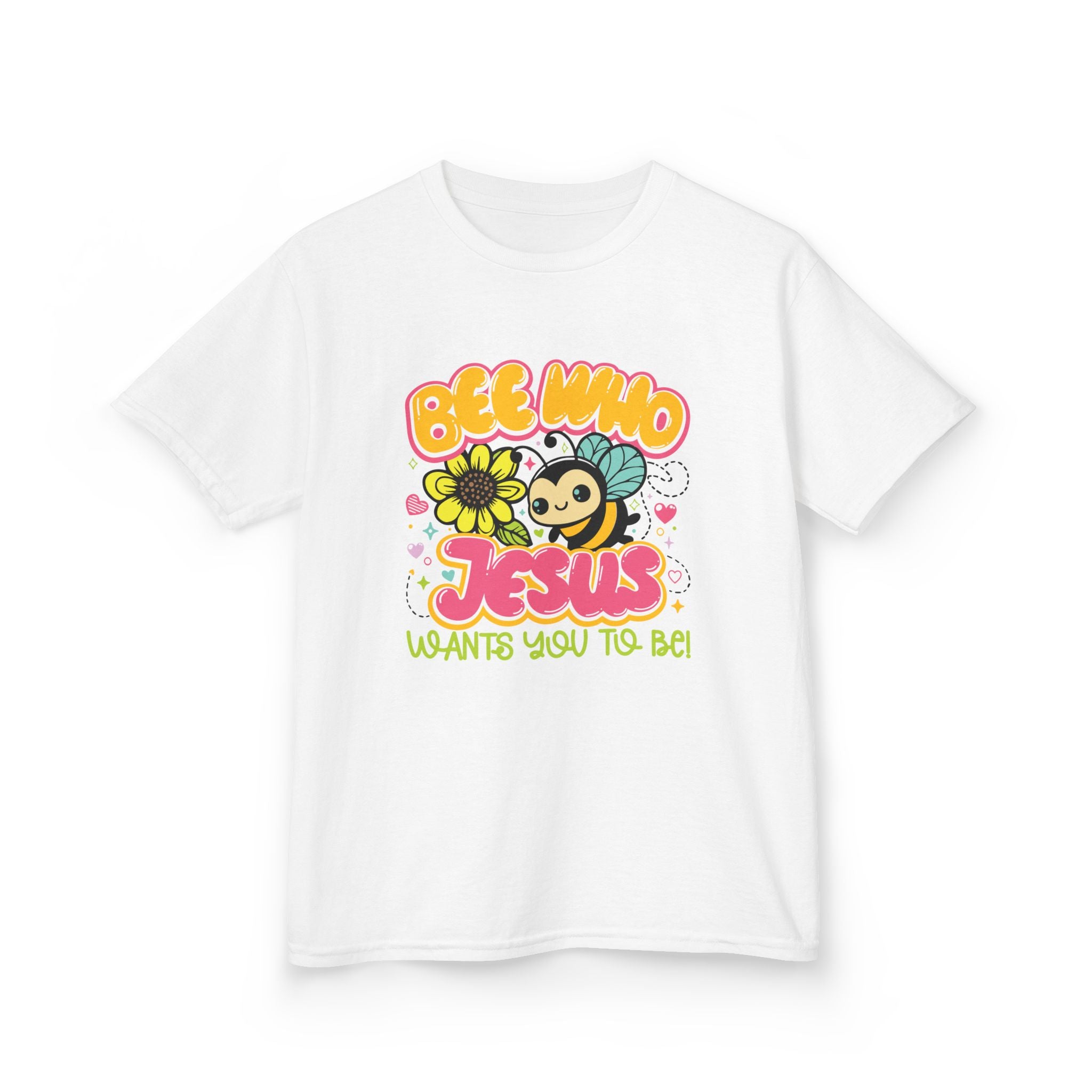 Bee Who Jesus Kids Tee - Fun & Inspirational Cotton Shirt for Children, Christian Gift, Sunday School Outfit, Summer Wear