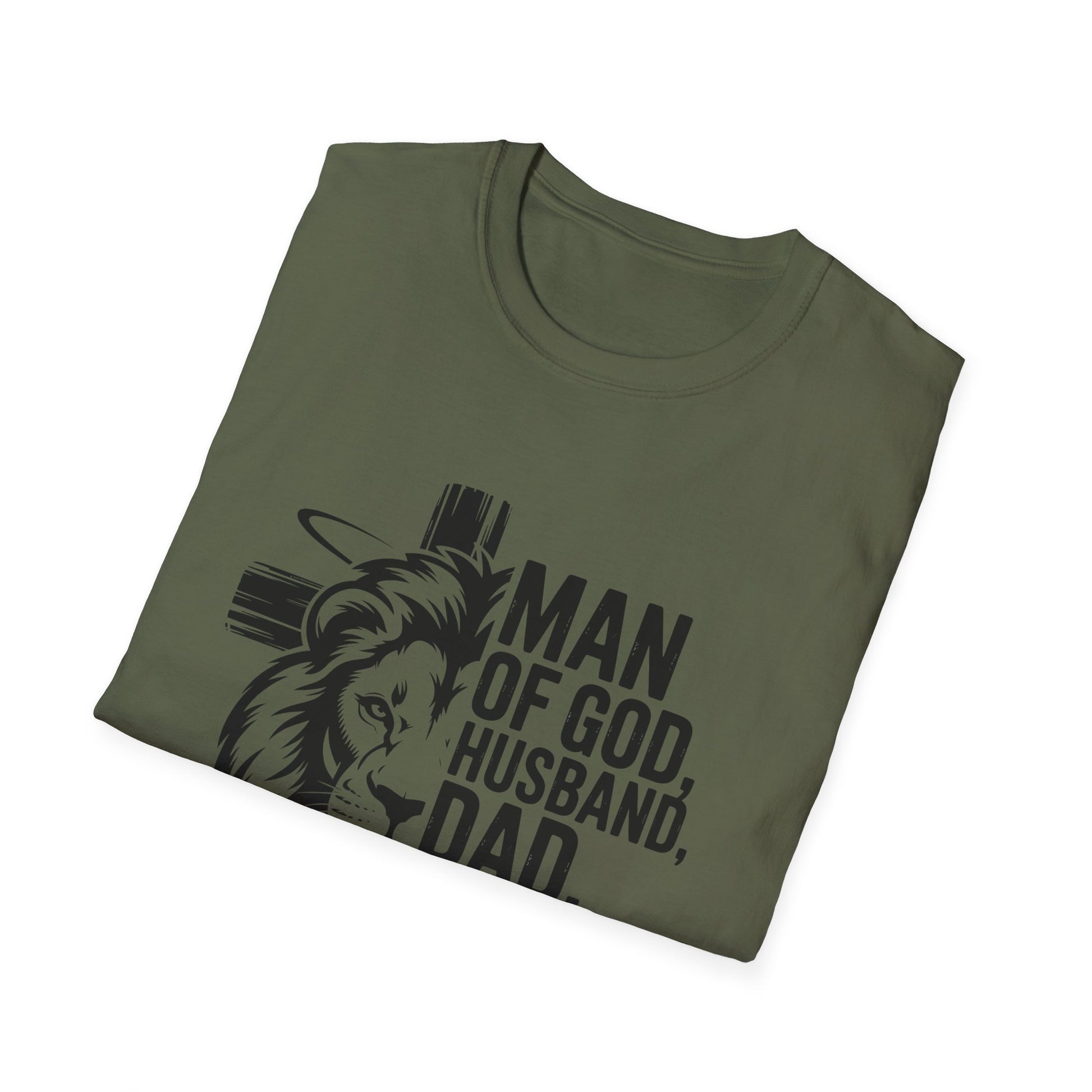 Faith-Inspired Men's T-Shirt - Man of God, Husband, Dad, Protector, Hero - Perfect for Father's Day, Christian Gifts, Casual Wear