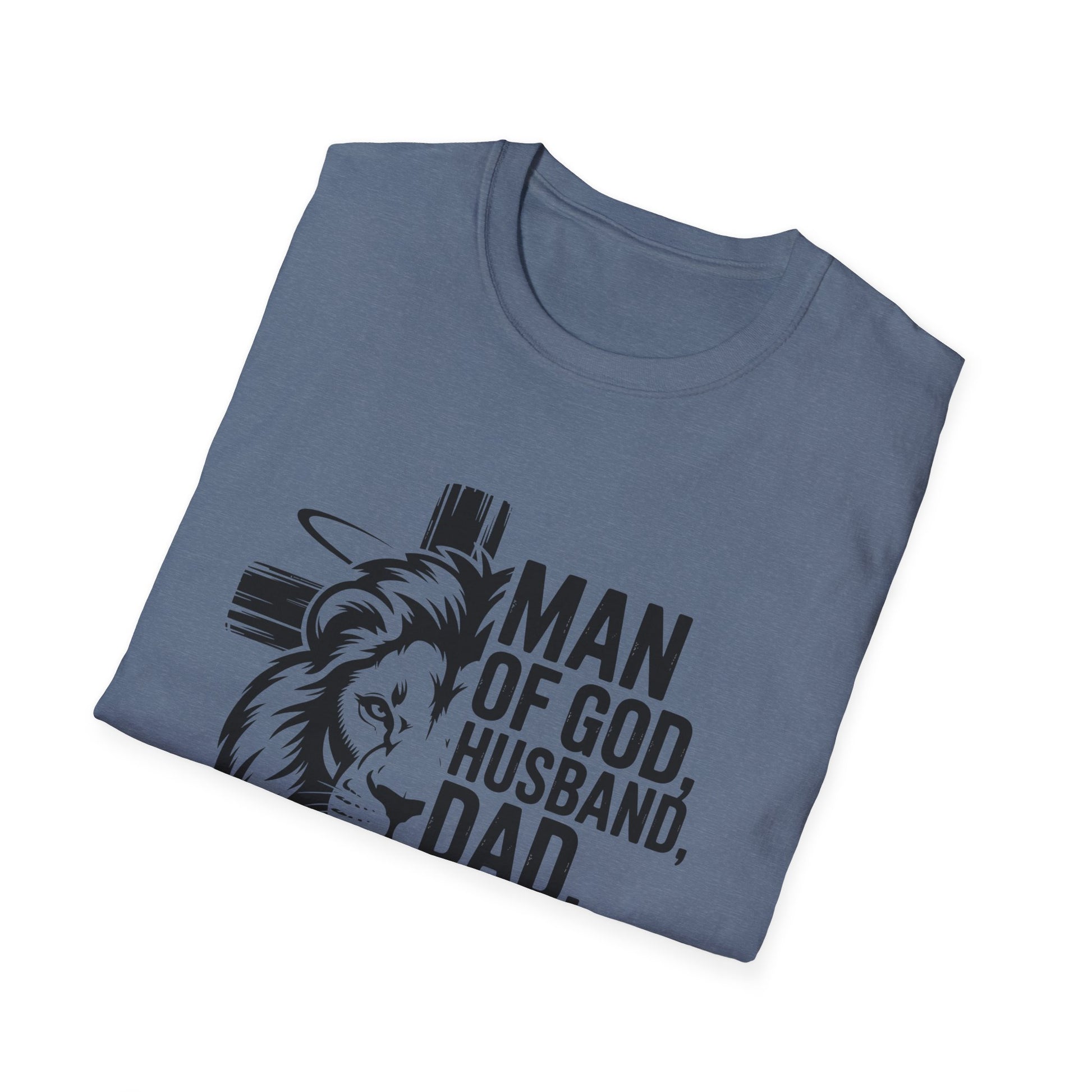 Faith-Inspired Men's T-Shirt - Man of God, Husband, Dad, Protector, Hero - Perfect for Father's Day, Christian Gifts, Casual Wear