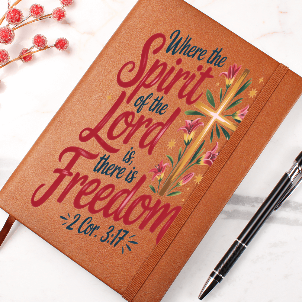 "Where the Spirit of the Lord Is" Leather Journal – 2 Corinthians 3:17
