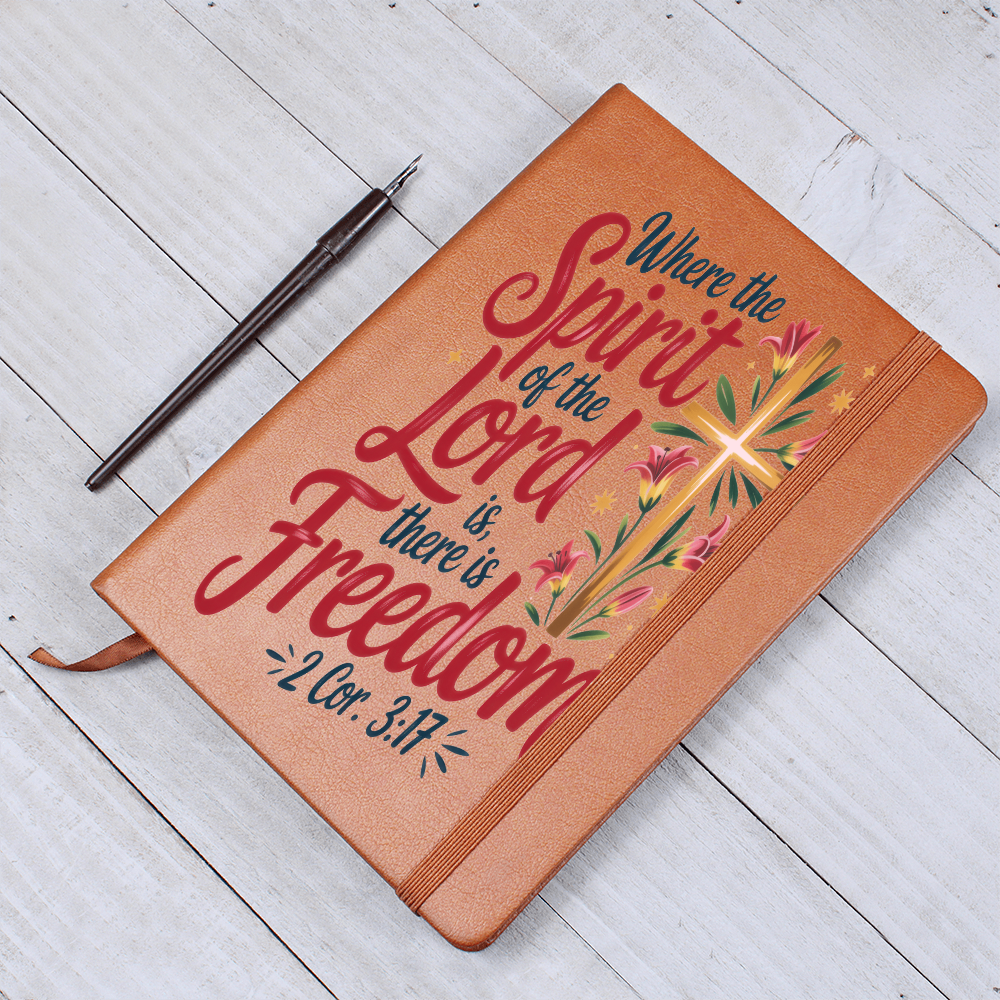 "Where the Spirit of the Lord Is" Leather Journal – 2 Corinthians 3:17