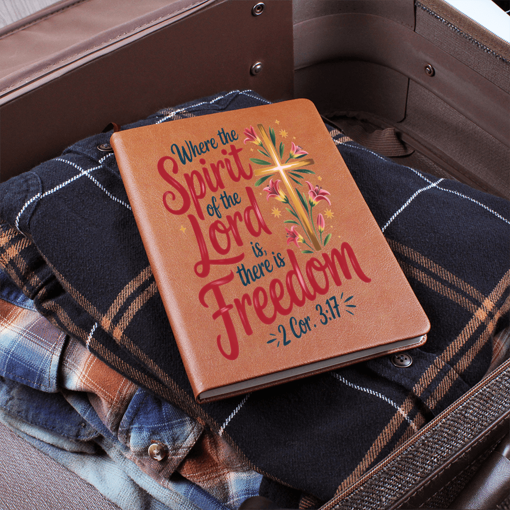 "Where the Spirit of the Lord Is" Leather Journal – 2 Corinthians 3:17