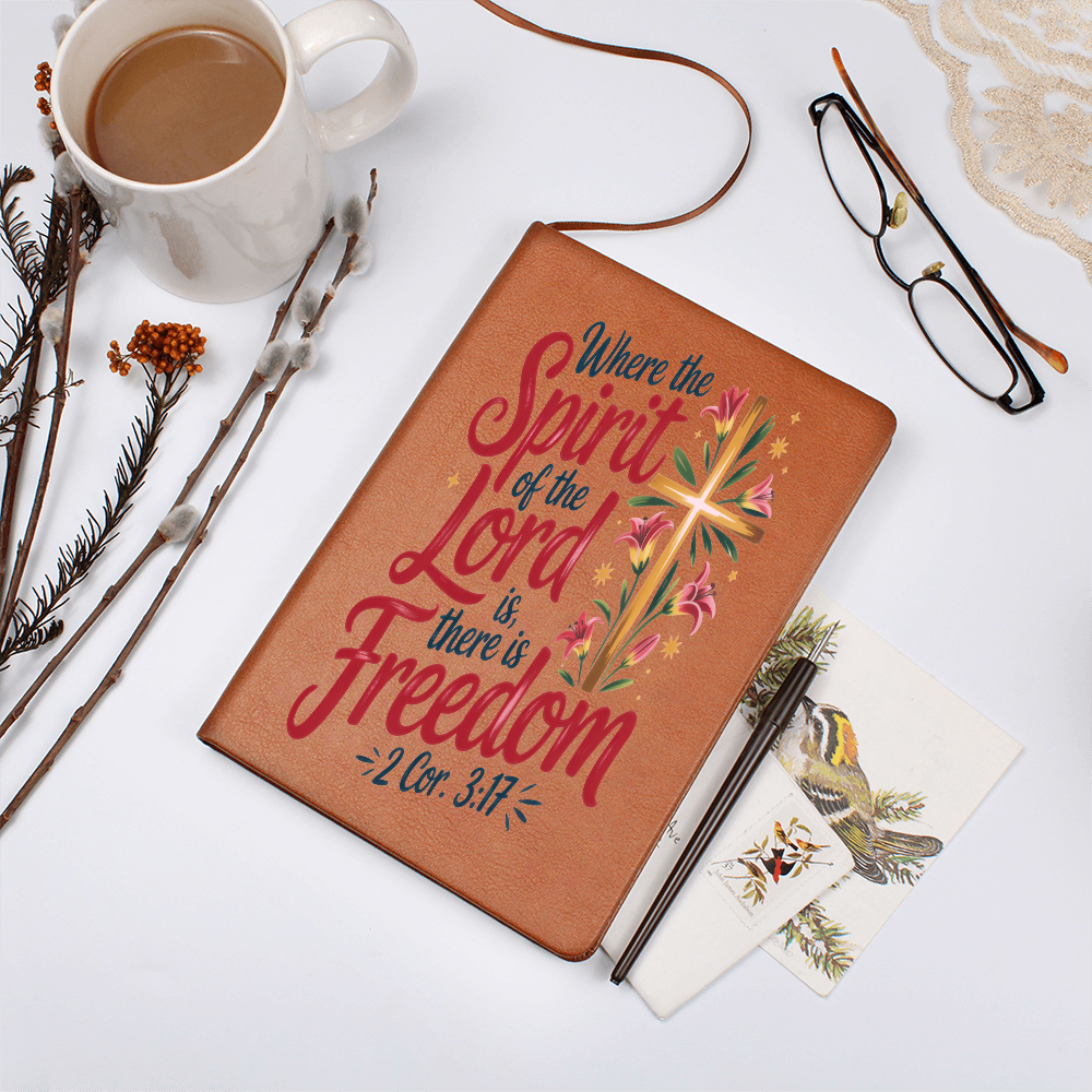 "Where the Spirit of the Lord Is" Leather Journal – 2 Corinthians 3:17