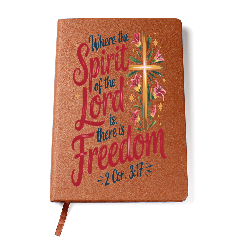 "Where the Spirit of the Lord Is" Leather Journal – 2 Corinthians 3:17