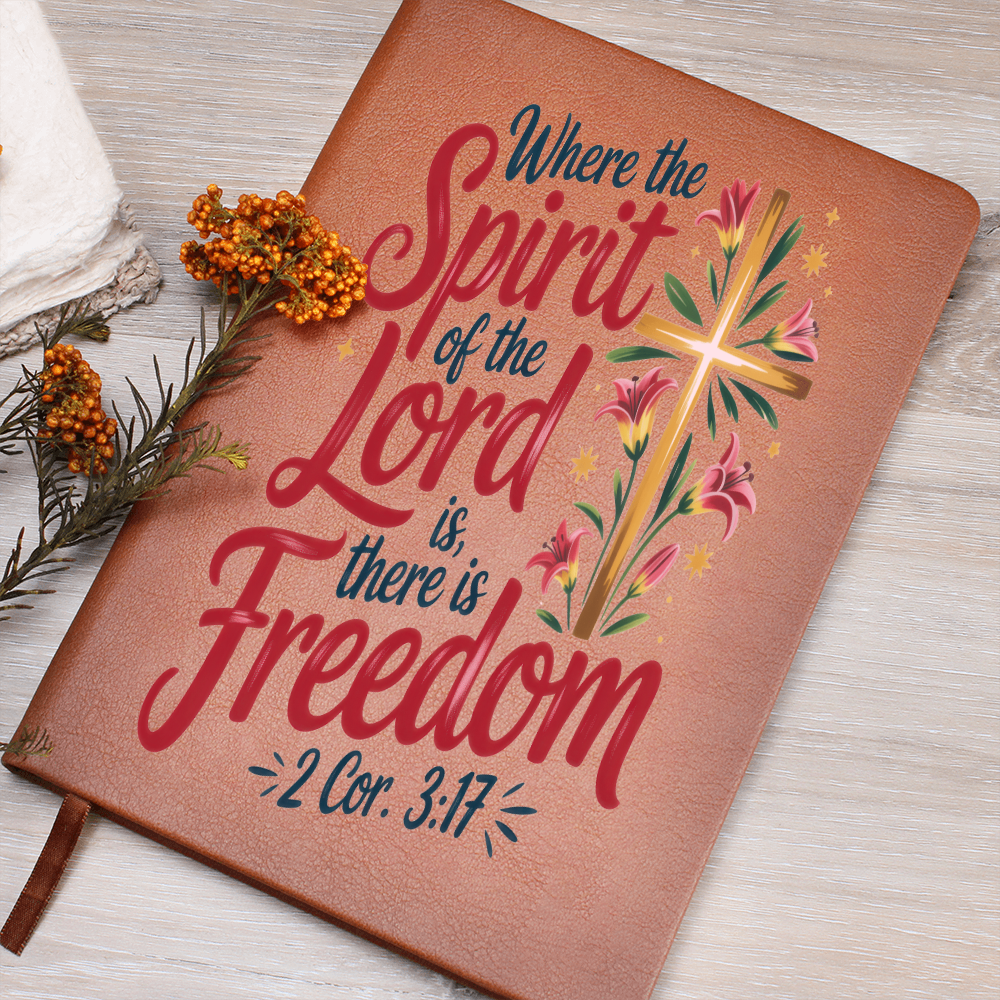 "Where the Spirit of the Lord Is" Leather Journal – 2 Corinthians 3:17