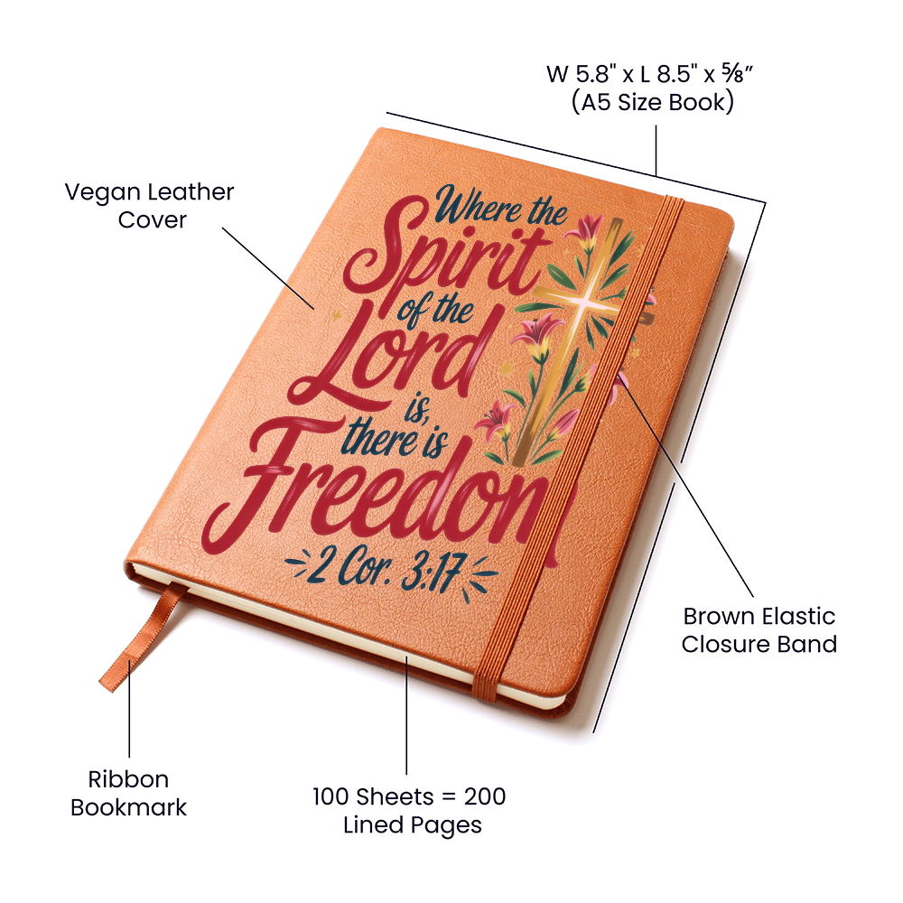 "Where the Spirit of the Lord Is" Leather Journal – 2 Corinthians 3:17