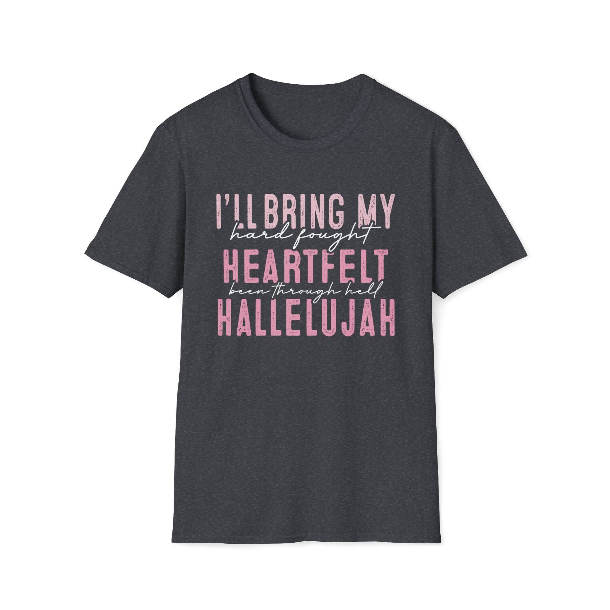Heartfelt Hallelujah Unisex T-Shirt, Inspirational Tee, Music Lover Gift, Casual Wear, Christian Apparel, Comfortable Daily Wear
