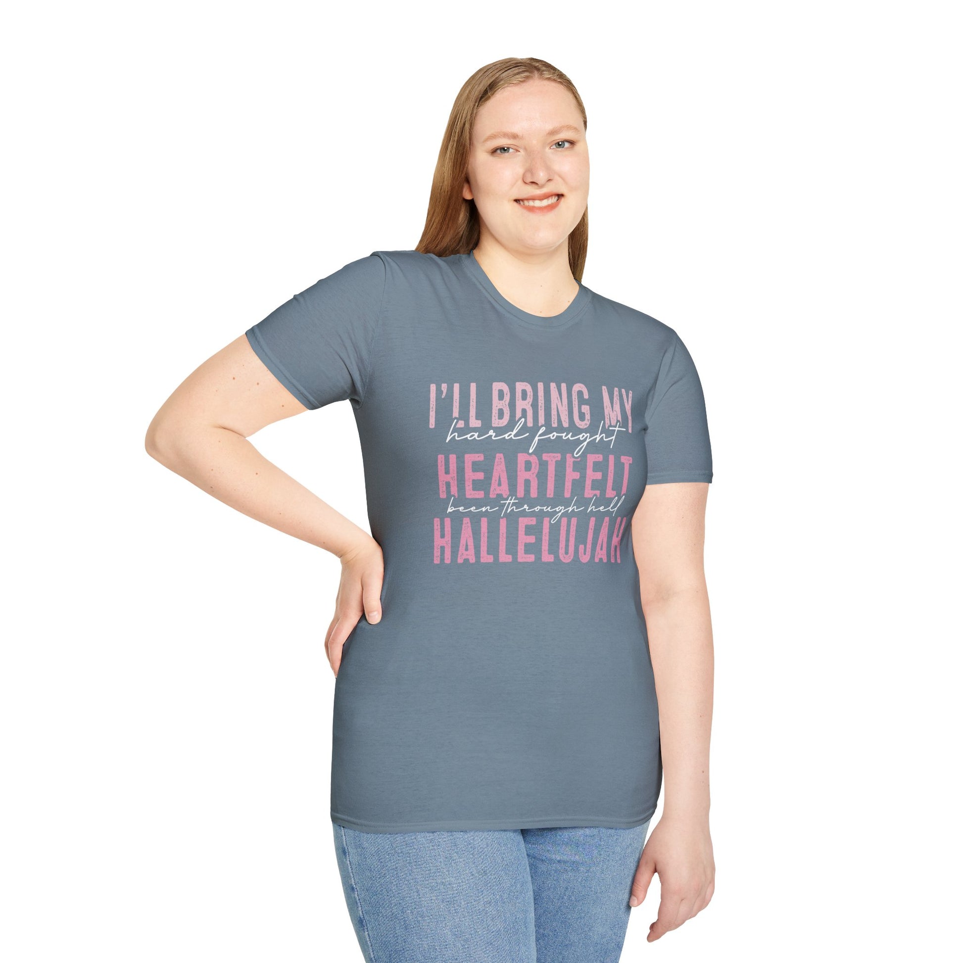 Heartfelt Hallelujah Unisex T-Shirt, Inspirational Tee, Music Lover Gift, Casual Wear, Christian Apparel, Comfortable Daily Wear
