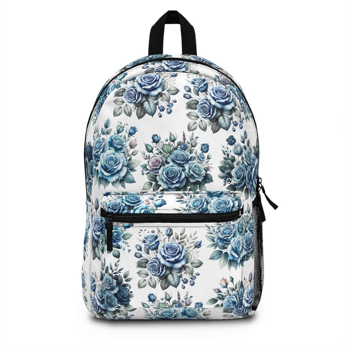 Vintage Blue Flowers, Floral Backpack - Stylish School Bag, Trendy Floral Rucksack, Artistic Travel Tote, Gift for Her