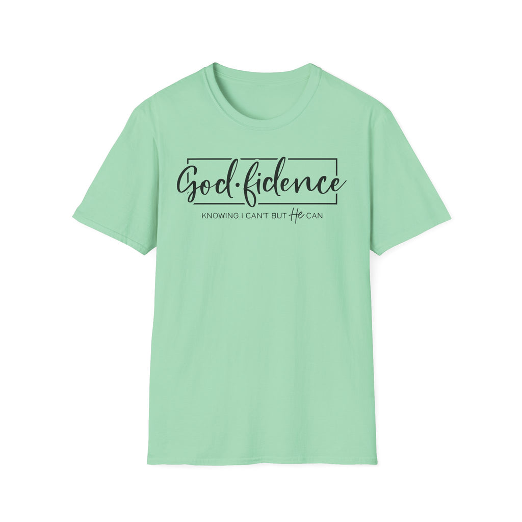 Inspirational T-Shirt - "God-fidence" - Motivational Tee, Spiritual Apparel, Christian Gift, Faith-Based Fashion, Everyday Wear