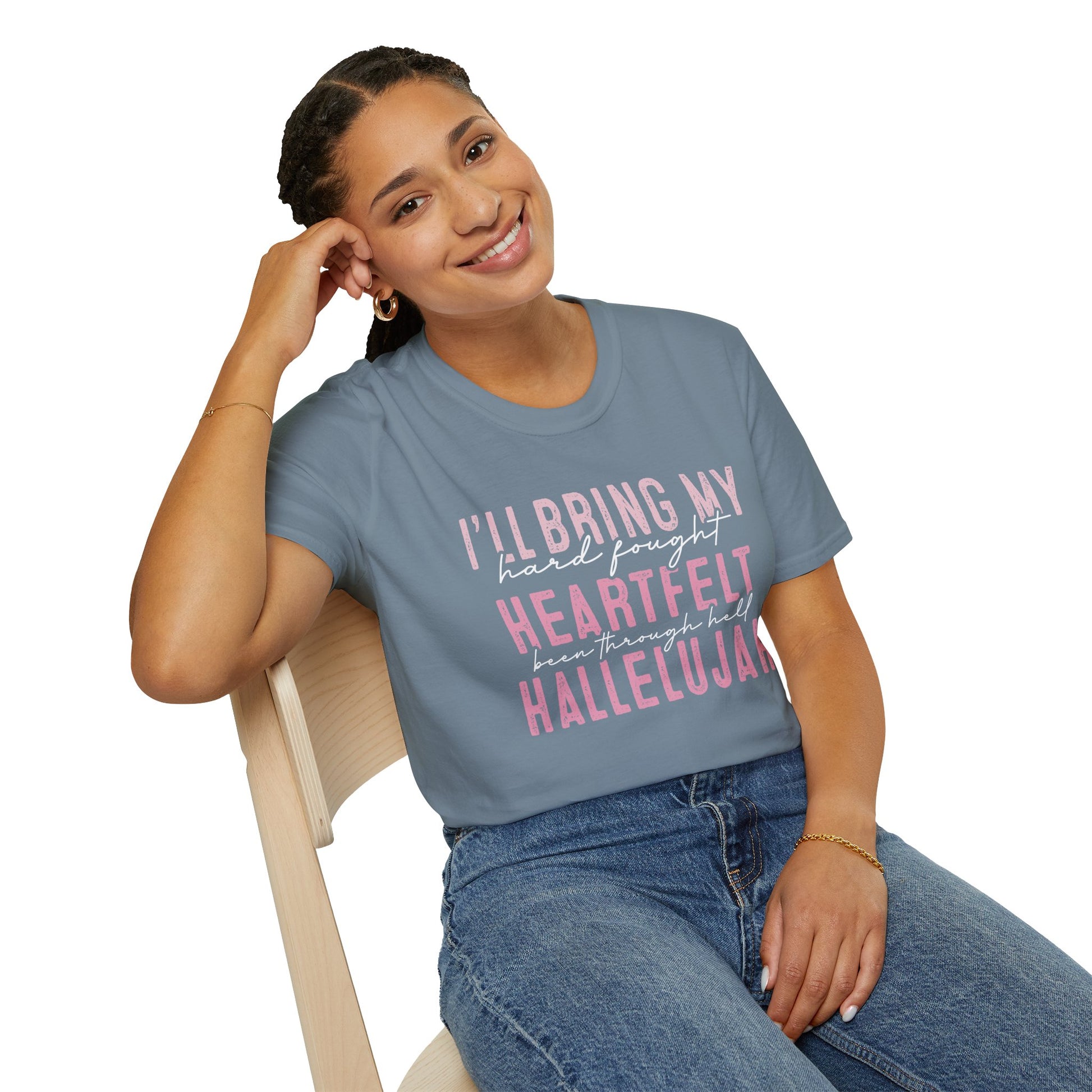 Heartfelt Hallelujah Unisex T-Shirt, Inspirational Tee, Music Lover Gift, Casual Wear, Christian Apparel, Comfortable Daily Wear