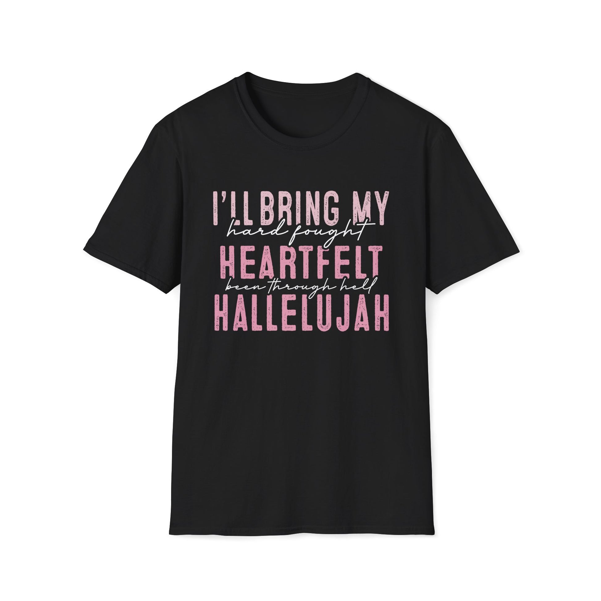 Heartfelt Hallelujah Unisex T-Shirt, Inspirational Tee, Music Lover Gift, Casual Wear, Christian Apparel, Comfortable Daily Wear
