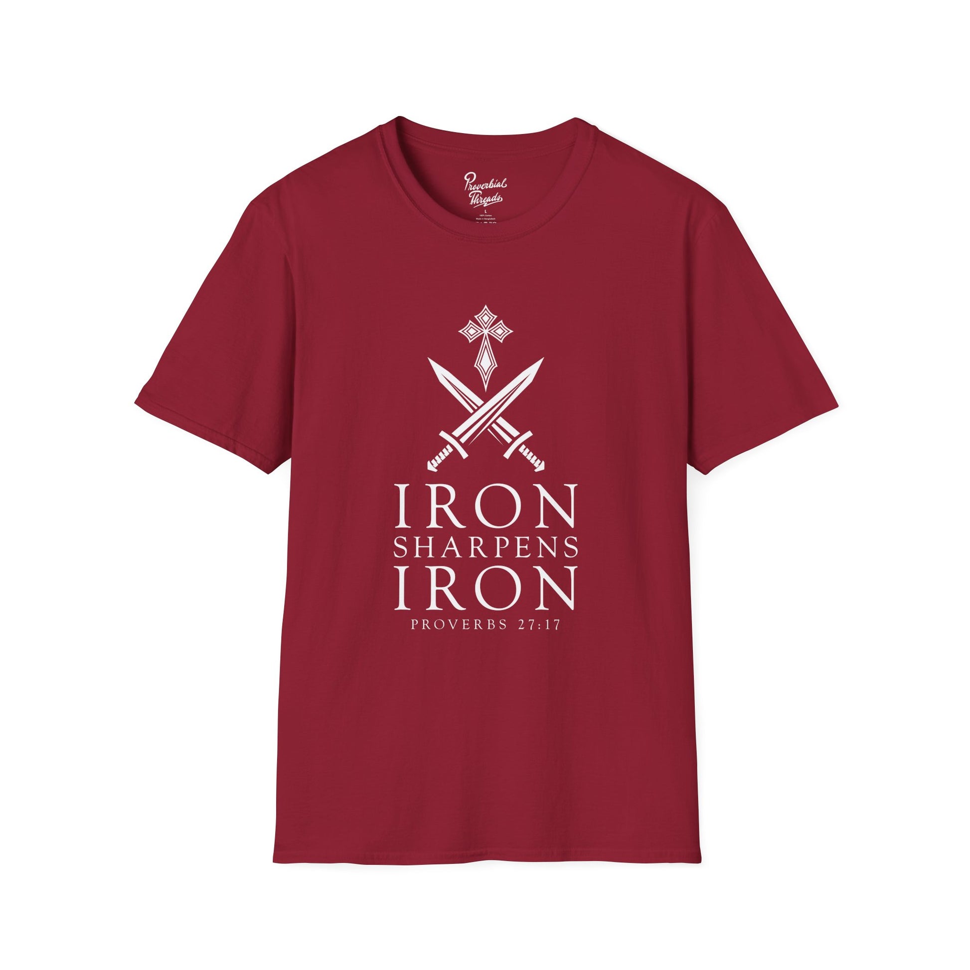 Iron Sharpens Iron T-Shirt - Soft Comfortable Tee, Casual Wear, Vacation Outfit, Gift Idea, Everyday Essential, Christian Tee, Faith Tee, Gift for Him