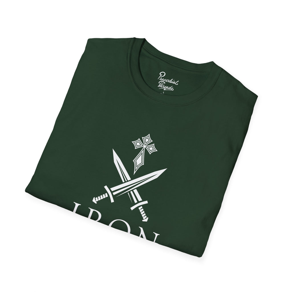 Iron Sharpens Iron T-Shirt - Soft Comfortable Tee, Casual Wear, Vacation Outfit, Gift Idea, Everyday Essential, Christian Tee, Faith Tee, Gift for Him