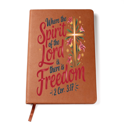 "Where the Spirit of the Lord Is" Leather Journal – 2 Corinthians 3:17